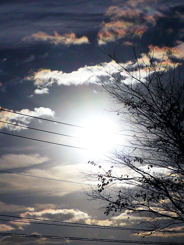 青森 風景 冬 上北 おいらせ町 空 光 雲 自然 彩雲
